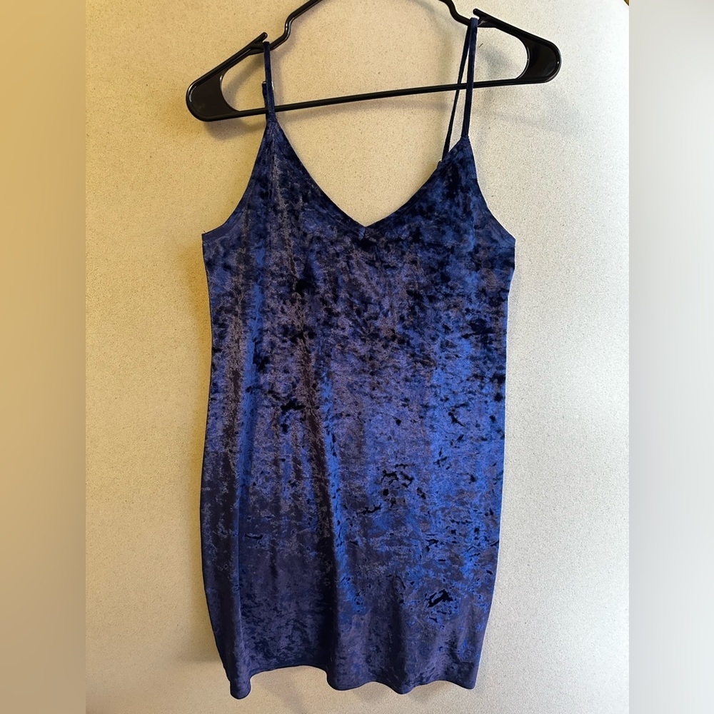 Hollister Deep Blue Velvet Dress